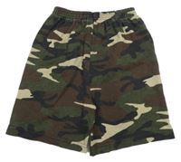 Kaki-hnedé army bavlnené kraťasy