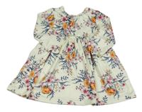 Vanilkové květované šaty 