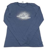 Tmavomodré triko s nápisem Sanetta vel. 176