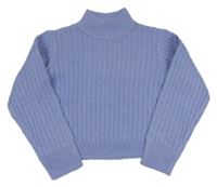 Lila crop sveter s copánkovým vzorom a stojačikom Name it