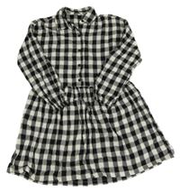 Bílo-černé kostkované třpytivé košilové šaty George