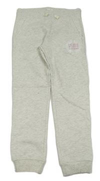 Sivé tepláky s nápisom Alive