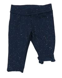 Tmavomodré trblietavé zateplené legíny Primark