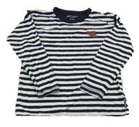 Tmavomodro-bílé pruhované triko s listem Marc O´Polo