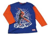 Modro-červené pyžamové triko se Spidermanem