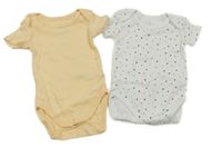2x body - bílé puntíkaté + meruňkové 
