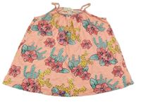 Neónově ružový kvetovaný top Zara