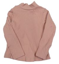 Růžové žebrované triko se stojáčkem John Lewis