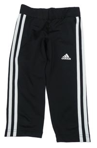 Černé sportovní crop legíny s pruhy a logem Adidas