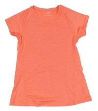 Neónově korálové žíhané športové tričko H&M