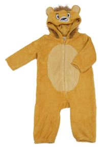 Hořčicovo-béžová chlupatá kombinéza s kapucí - Simba Disney
