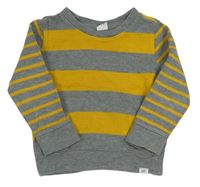Sivo-žltý pruhovaný sveter GAP