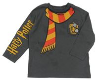 Tmavosivé tričko s potiskem Harry Potter