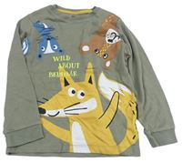 Khaki tričko so zvieratkami F&F