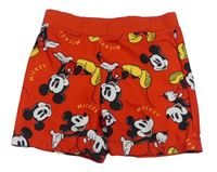 Červené nohavičkové plavky s Mickeym George 