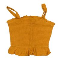 Horčicový žabičkový mušelínový crop top Primark