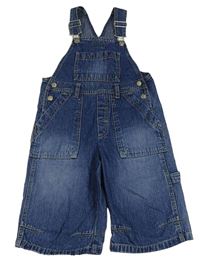 Tmavomodré na traké rifľové kraťasy H&M