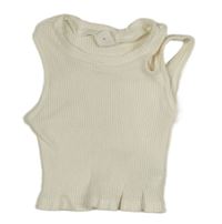 Biely rebrovaný crop top s prestrihom zn. Shein