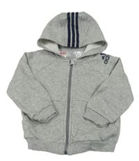 Šedá propínací mikina s logem a kapucí Adidas