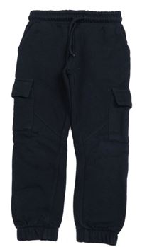 Tmavomodré cargo cuff tepláky Matalan