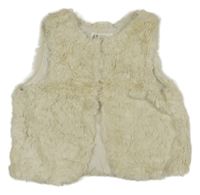Smotanová kožušinová podšitá vesta H&M