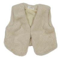 Béžová kožušinová podšitá vesta