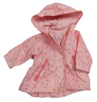 Svetloružová šušťáková jarná parka s hviezdičkami a kapucňou Early Days