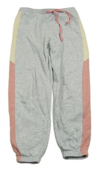 Sivo-ružovo-žlté tepláky H&M