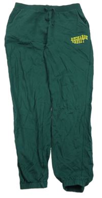 Tmavozelené cuff tepláky s nápisom George