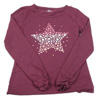 Vínové triko s hvězdičkami Yigga