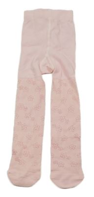 Svetloružové pančuchy s kvietkami