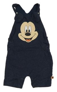Tmavomodré teplákové laclové kraťasy s Mickeym Primark 