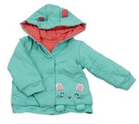 Zelená propínací zateplená mikina s myškou St. Bernard