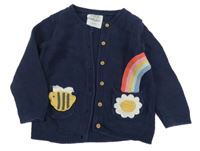 Tmavomodrý prepínaci sveter s dúhou F&F