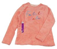 Nové - Broskvová chlpatá mikina s nápisom Primark