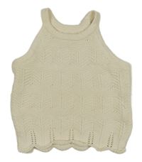 Smotanový pletený vzorovaný top F&F