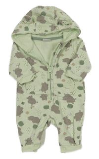 Svetlozelená tepláková kombinéza s hrochy a kapucňou Orsolino