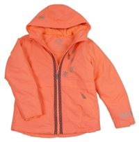 Neonově růžová šusťáková zimní lyžařská bunda s kapucí Yigga