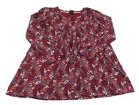 Vínová kytičkovaná šatová tunika Y.F.K.