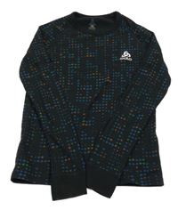 Černé thermo triko s barevným vzorem Odlo