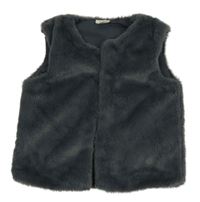 Tmavosivá kožušinová podšitá vesta River Island