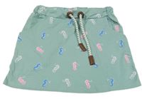 Svetlomodrá tepláková sukňa s mořskými koníky