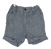 Modré plátěné kraťasy riflového vzhledu C&A