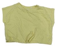 Žlté crop oversize děrované tričko Topolino