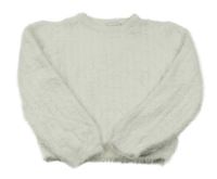 Biely chlpatý crop sveter C&A