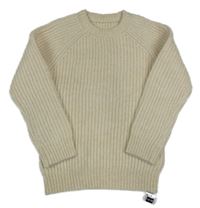 Nové - Smetanový žebrovaný svetr Dunnes