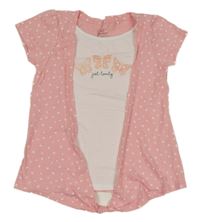 Světlerůžovo-bílé tričko s motýlky Topolino 