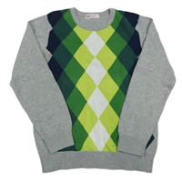 Sivý sveter s károváním H&M