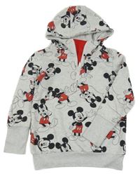 Šedá mikina s Mickeym a kapucí Reserved 