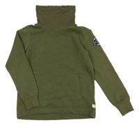 Khaki mikina s rolákem a nášivkou Tom Tailor